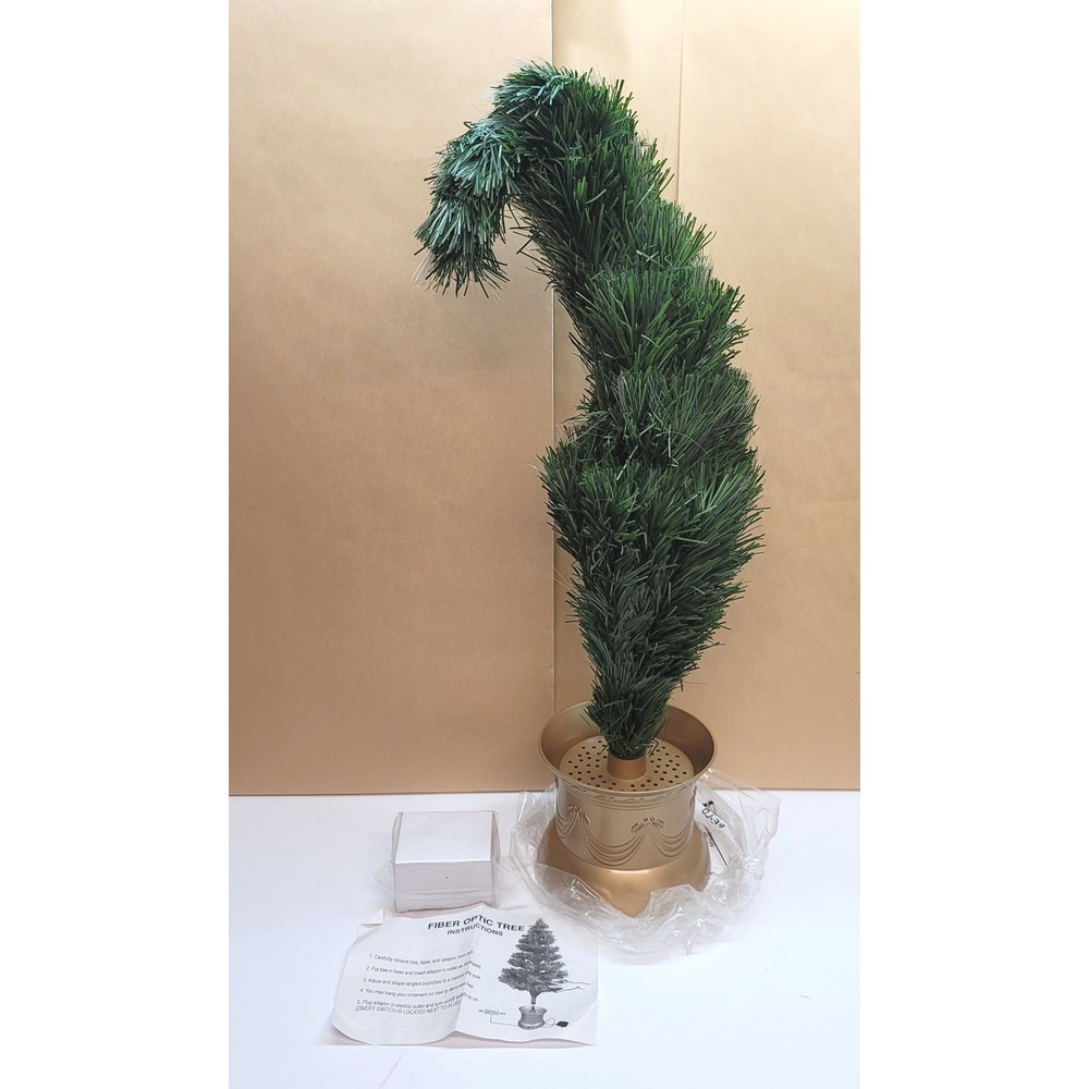 32 Inch Fiber Optic Christmas Tree Color Changing Gold Base Holiday Decor
